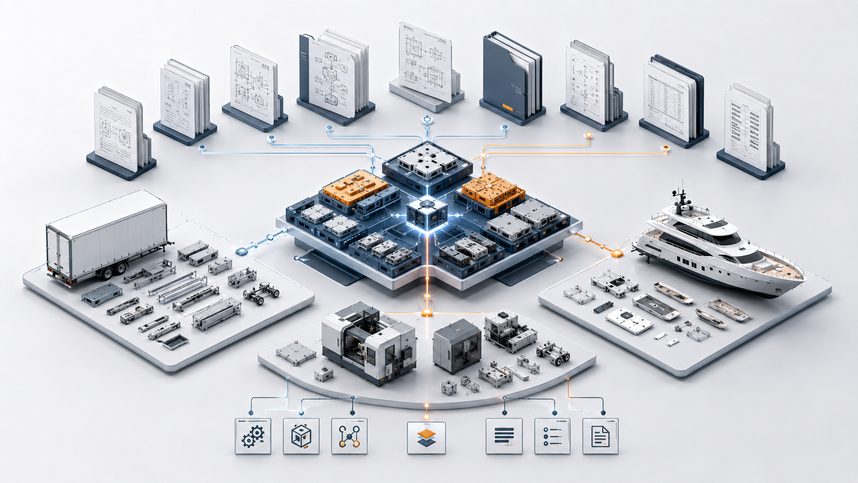 Standard engineering outputs and documentation packages generated from the modular platform